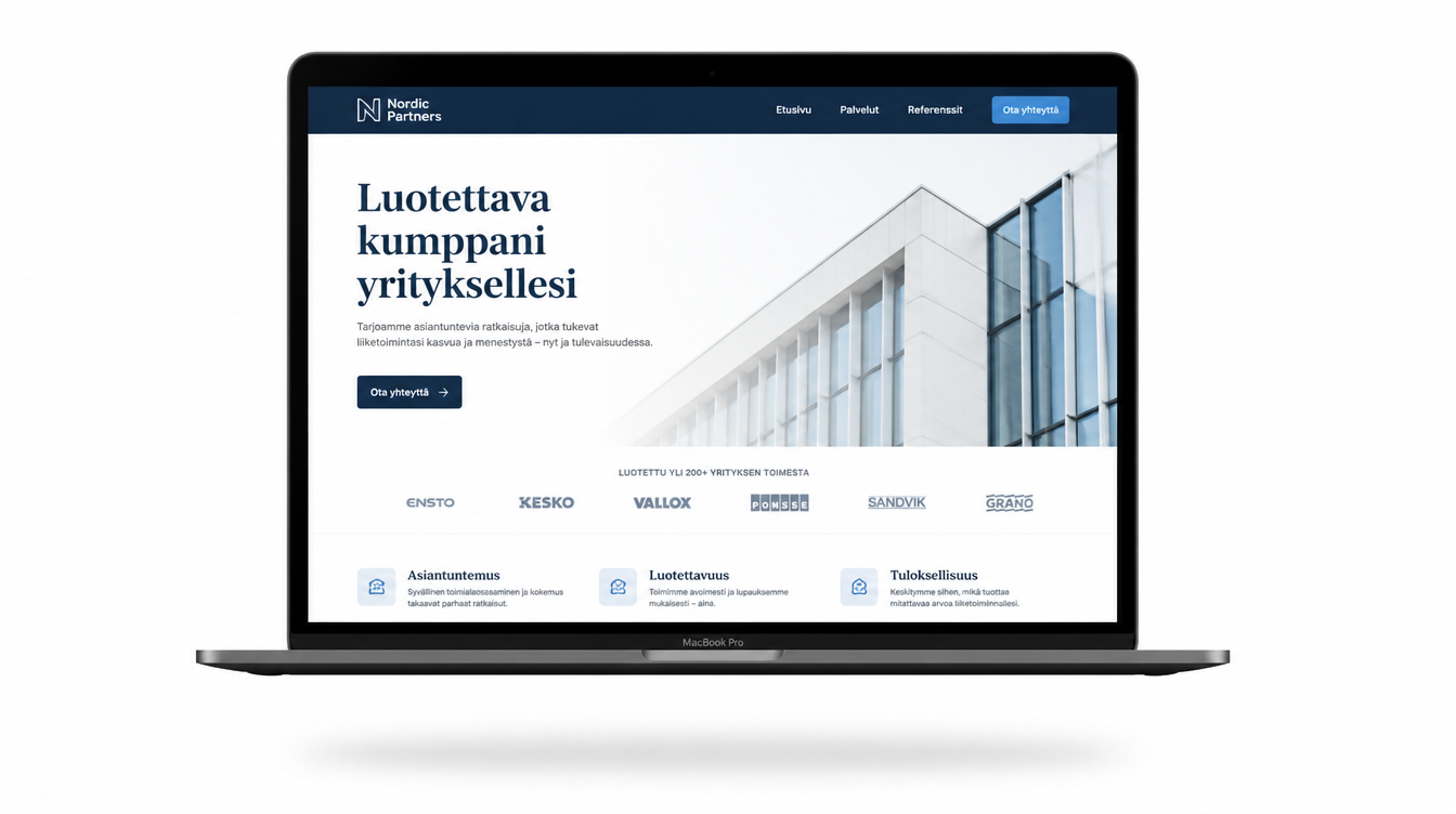 WordPress-yrityssivu esimerkki