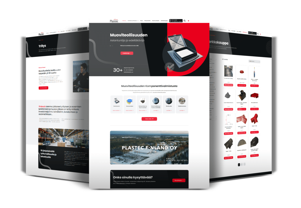 Plastec Verkkokauppa toteutettu WooCommerce pohjalle